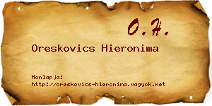 Oreskovics Hieronima névjegykártya